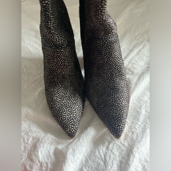 Tory Burch $628 Lila Calf Hair Knee High Heeled Boots Made in Brazil size 6 - Picture 8 of 13